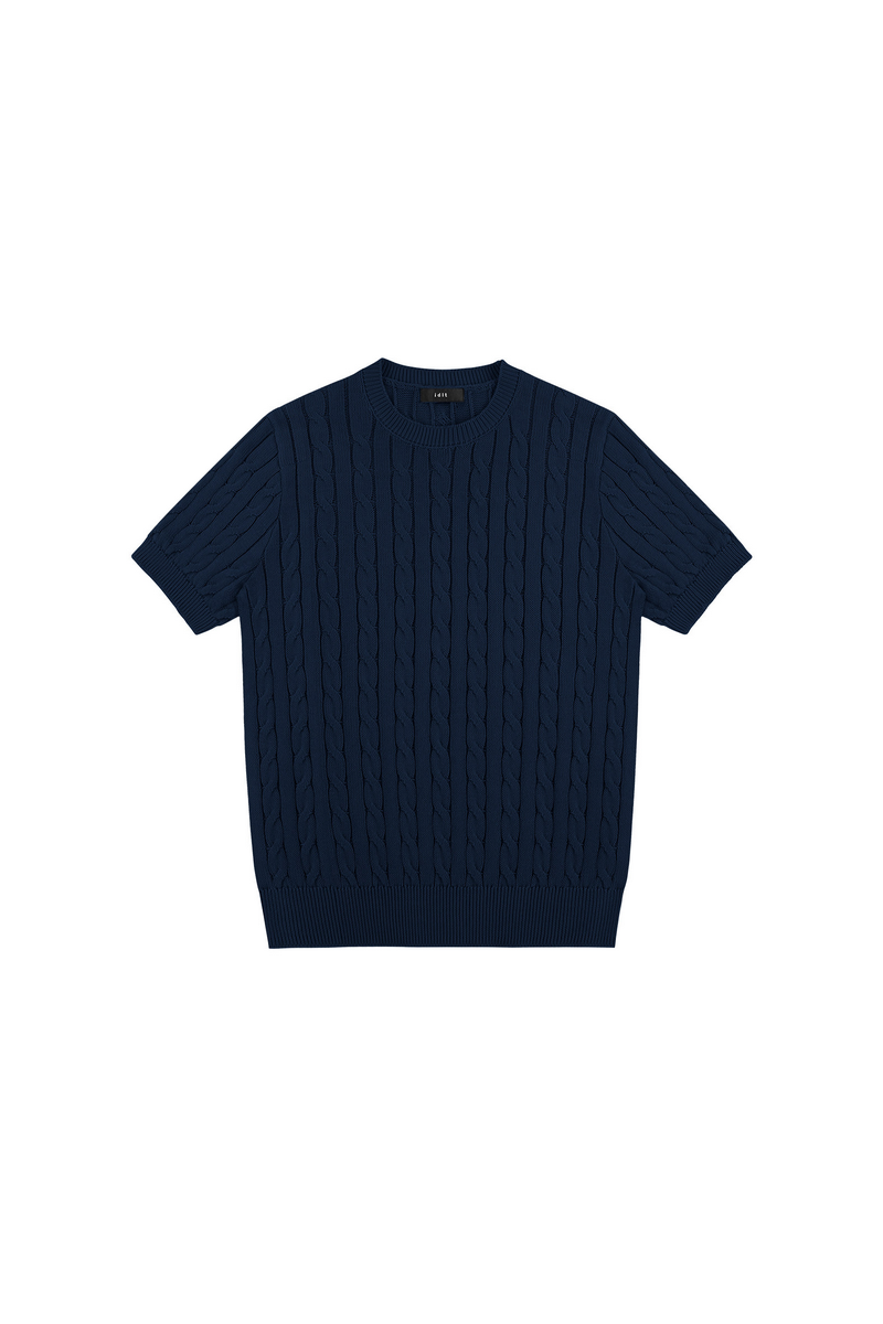 ケーブル ニット クルーネックTシャツ