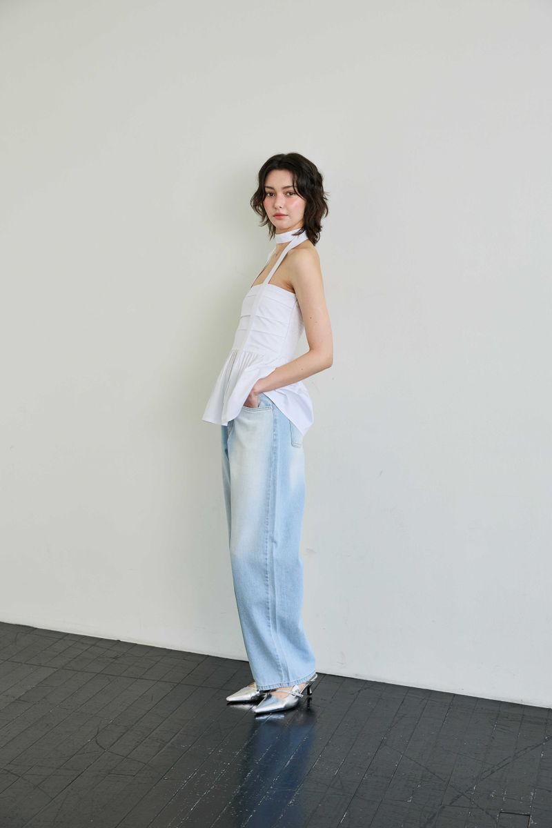 AZURE WIDE DENIM PANTS / SKY BLUE