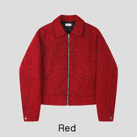 Log Mohair Wool Crop Jacket