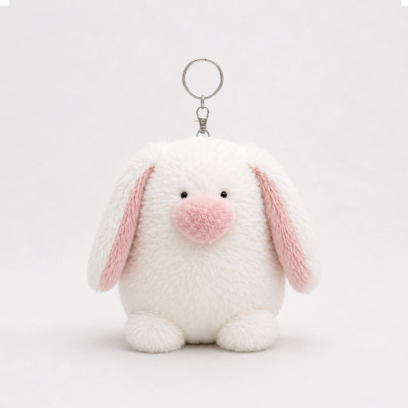 cumo(クモ)の「【MADE】ピッグラビット (white) (keyring)(トイ/キーホルダー)」