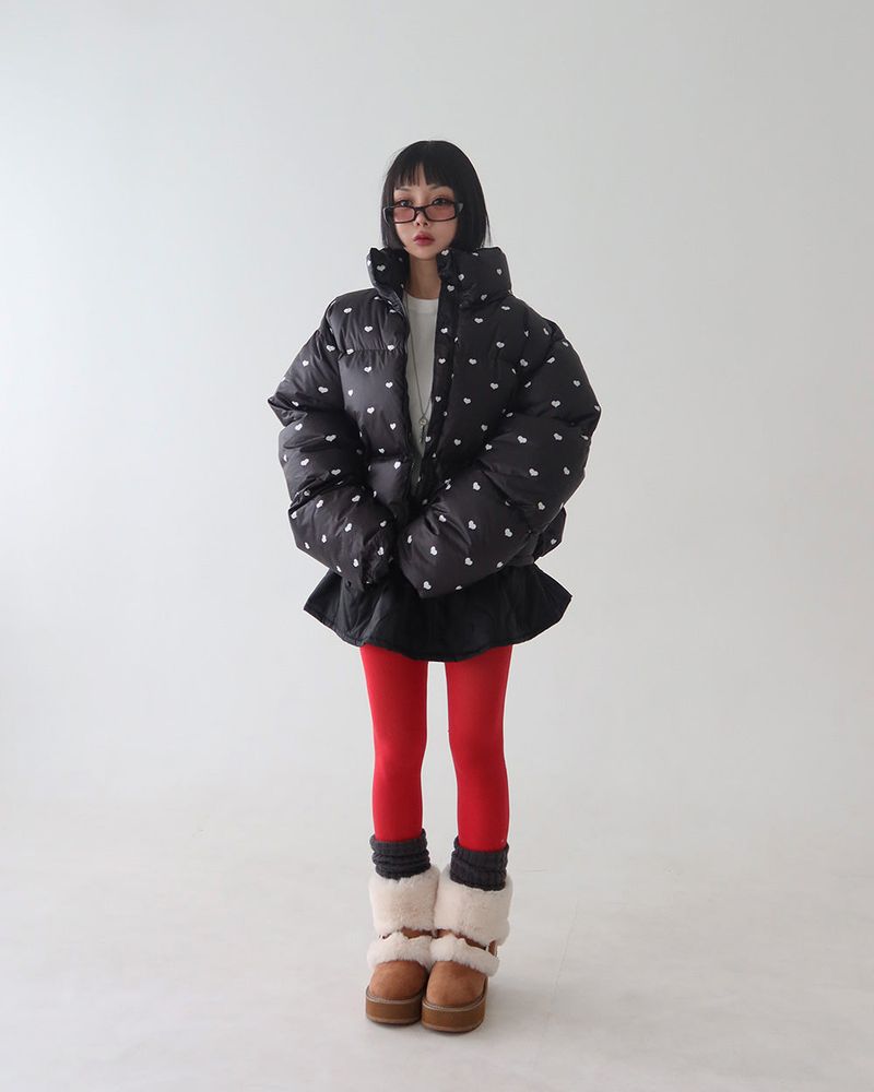 Heart crop short padded coat