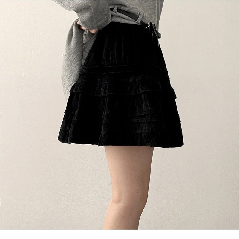 Ruffle Lace Miniskirt