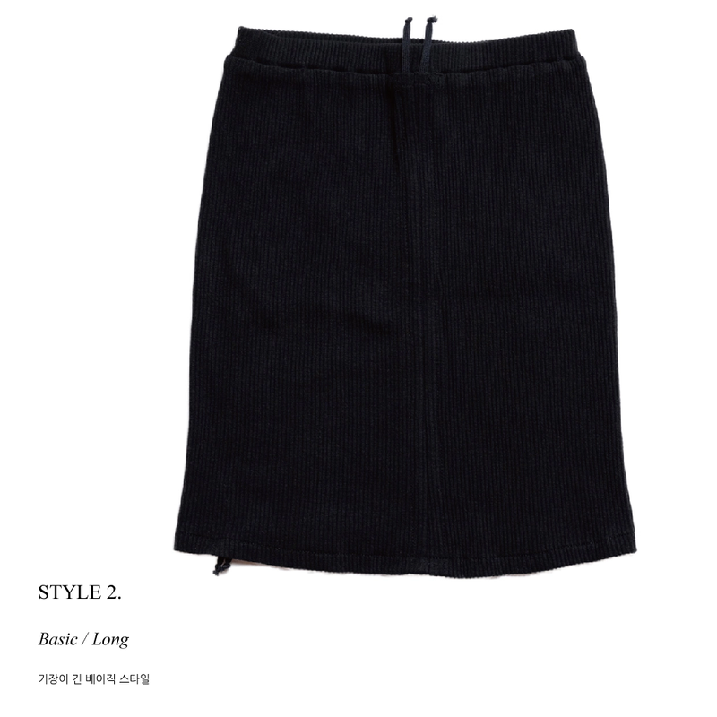 SHIRRING STRING SKIRT BLACK