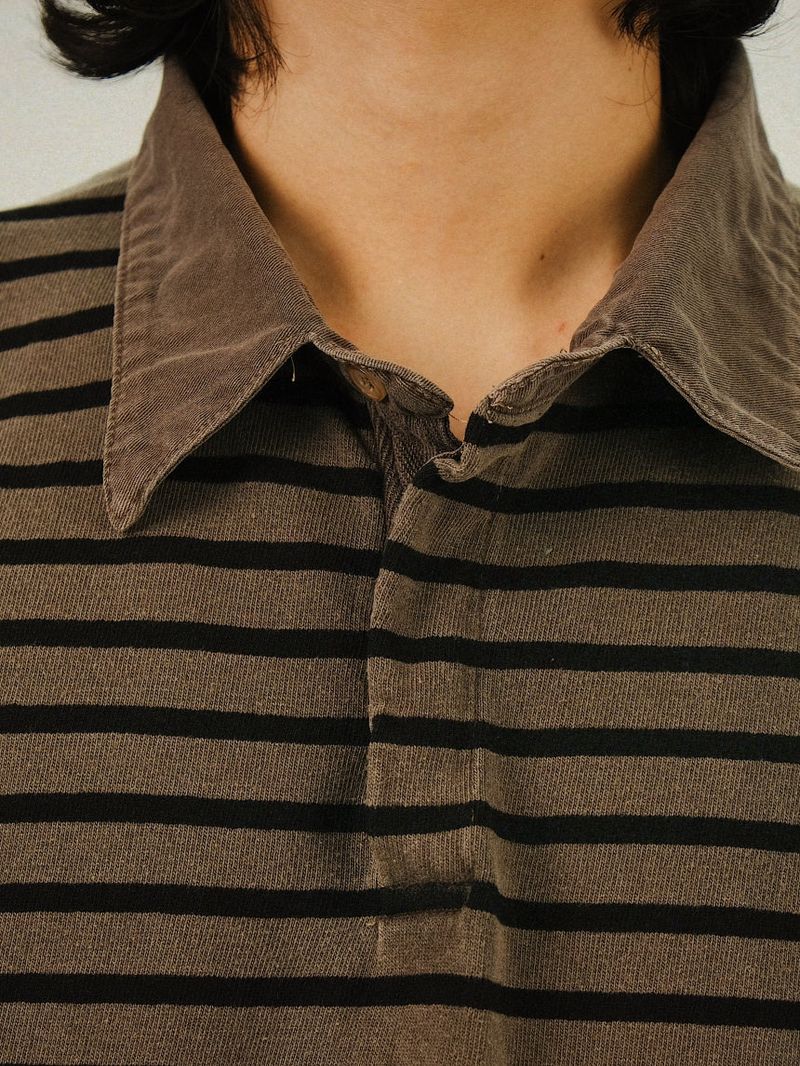AN Pigment Stripe Collar T