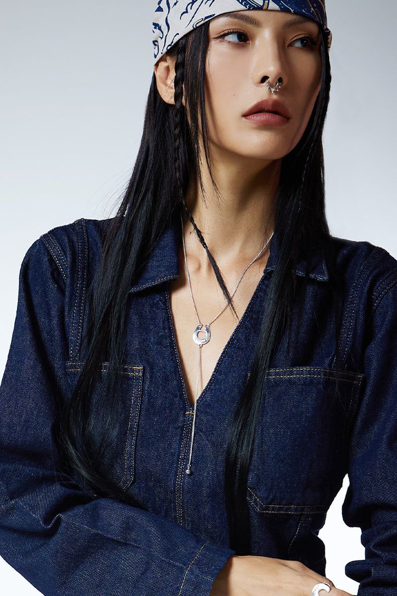 Horseshoe Drop Ball Y Chain Necklace