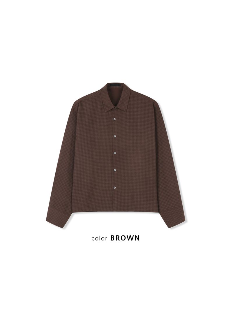 Edge Winter Cropped Check Shirt (2 Colors)