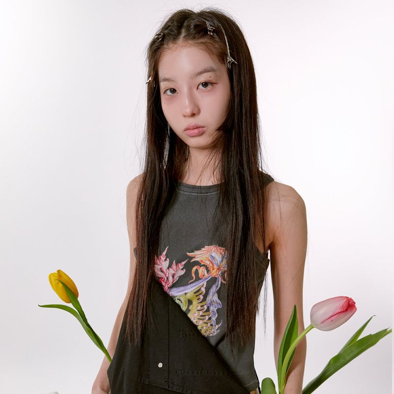 13MONTH(サーティーンマンス)の「Garden Tank Top (CHARCOAL)(Tops)」