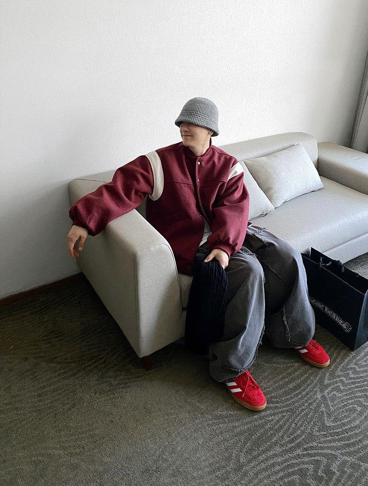No.0495 row woolen varsity JP (3color)