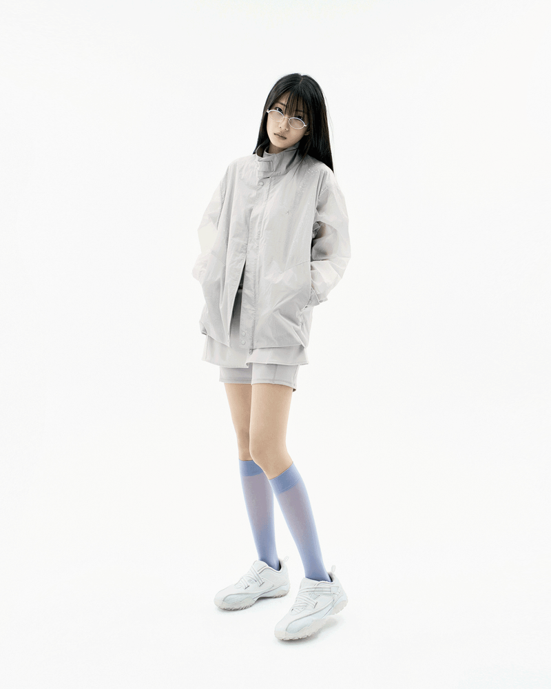 Layered Sheer Blouson / Warm Grey