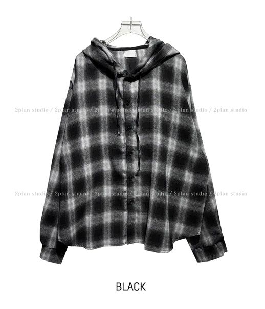 Kant Check Hooded Shirt