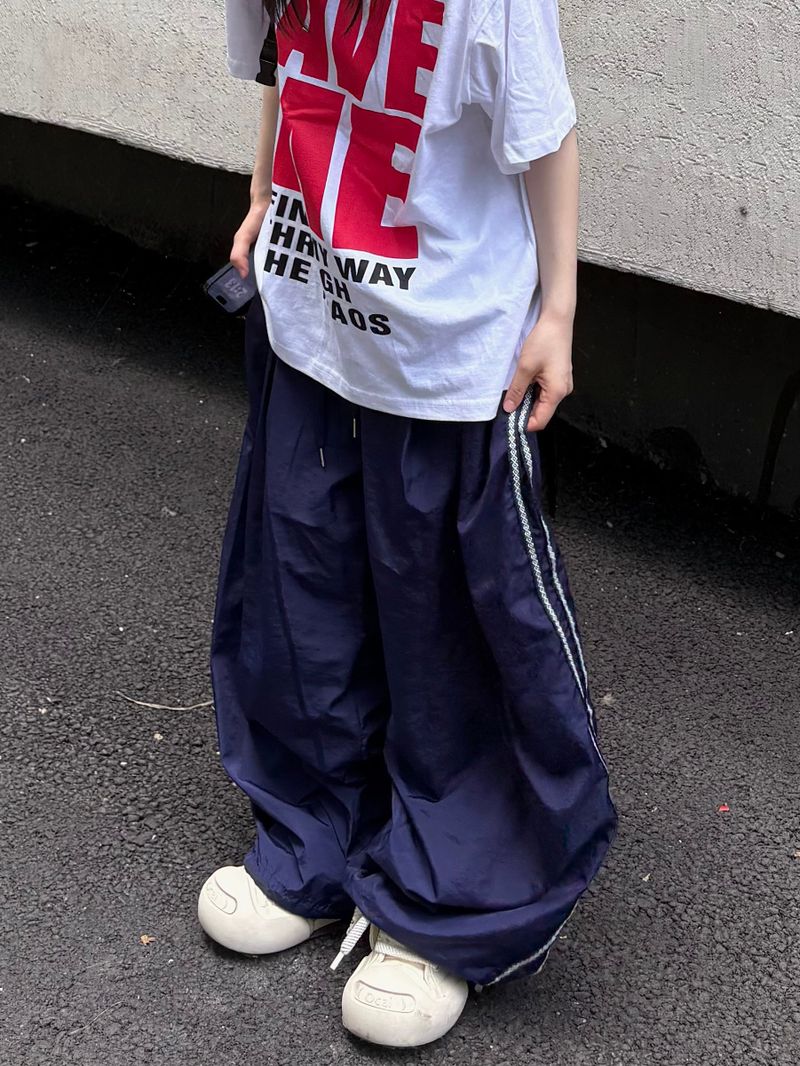ethnic track nylon pants