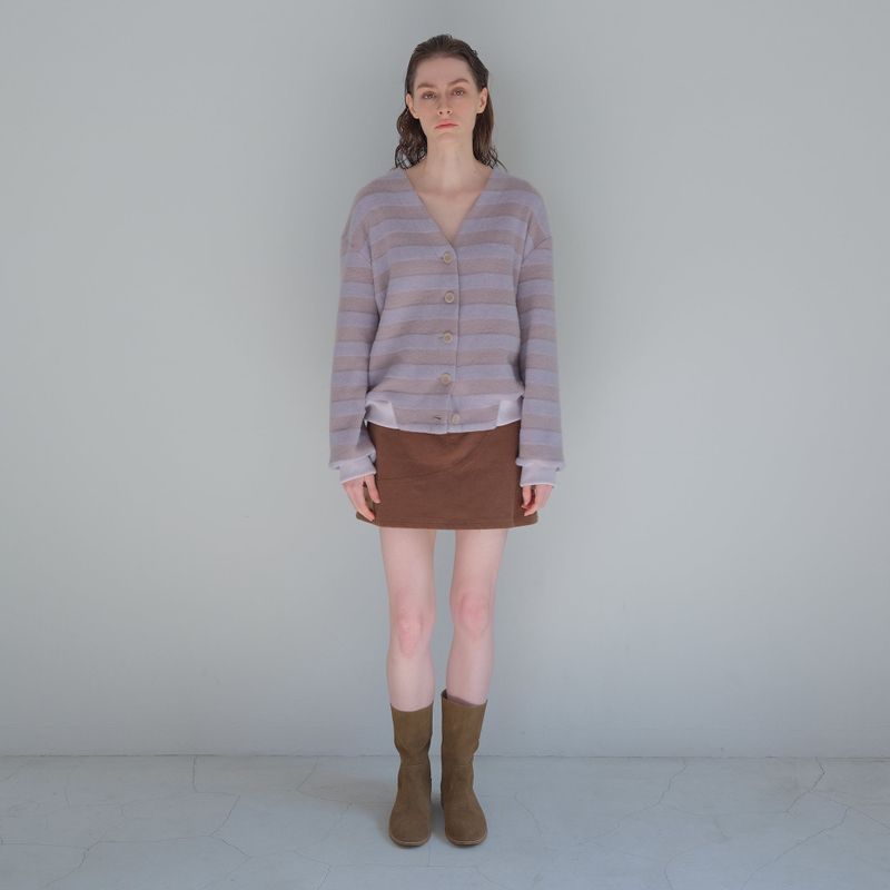 Brown Corduroy Patch Mini-Skirt
