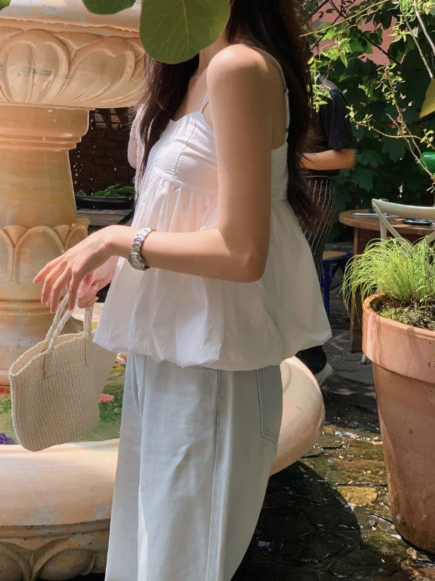 Lovely Pumpkin Sleeveless Blouse (4color) 
