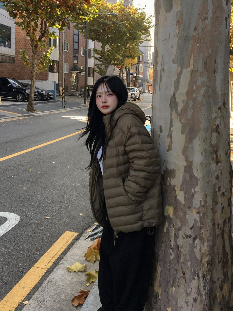[Premium] Pastel Hooded Lightweight Padded Jacket