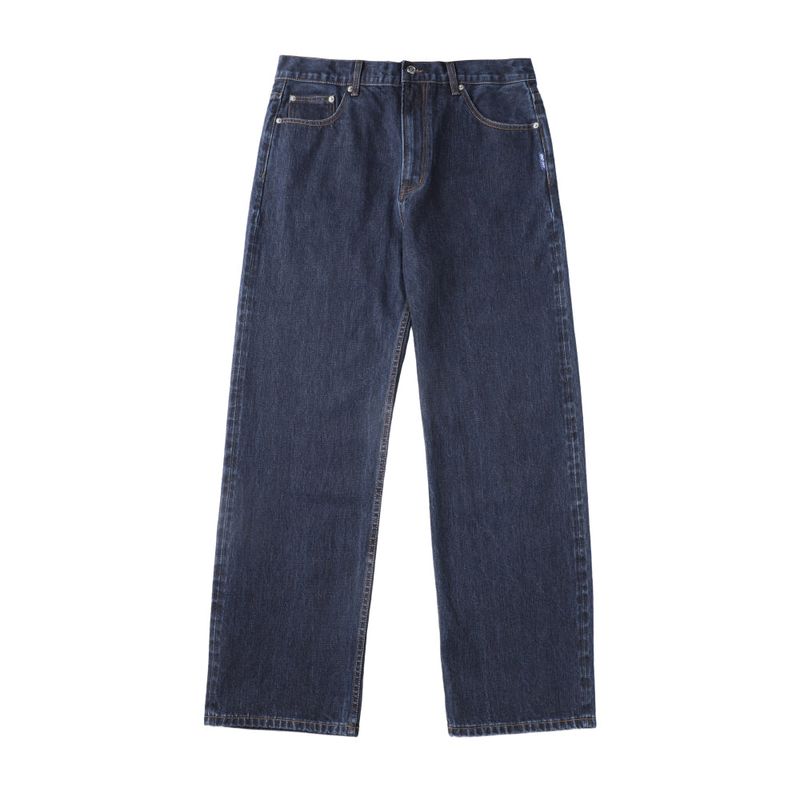14oz デサイズドセルビッジローワイドレッグジーンズ ネイビー
