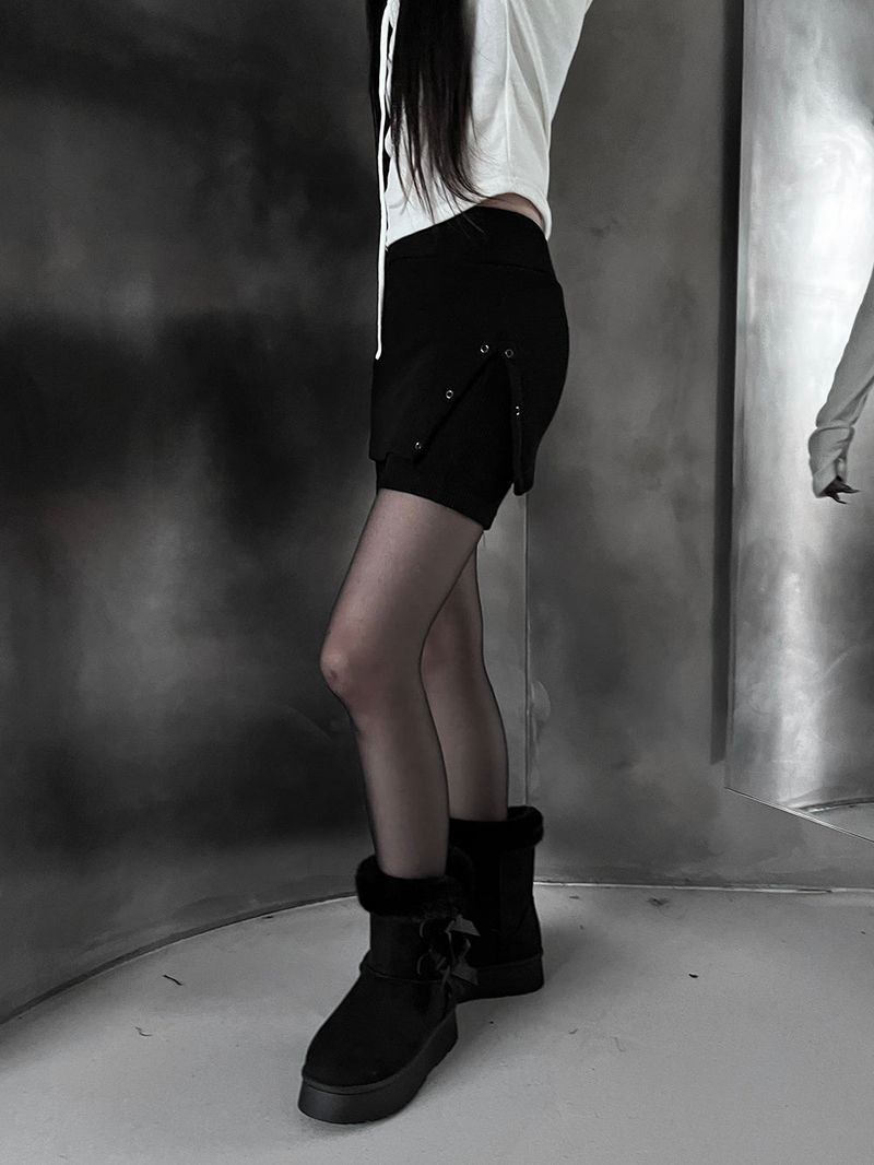 knit eyelet skirt pants (2color)