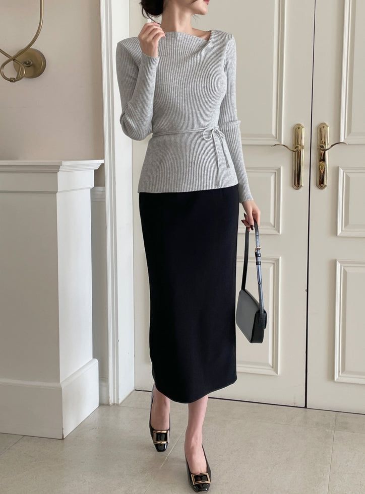 Luna Diagonal Unbalance Rib Knit (Strap Set)