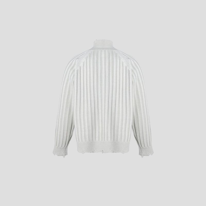 Sep Contrast Knitted Zip Up (3color)