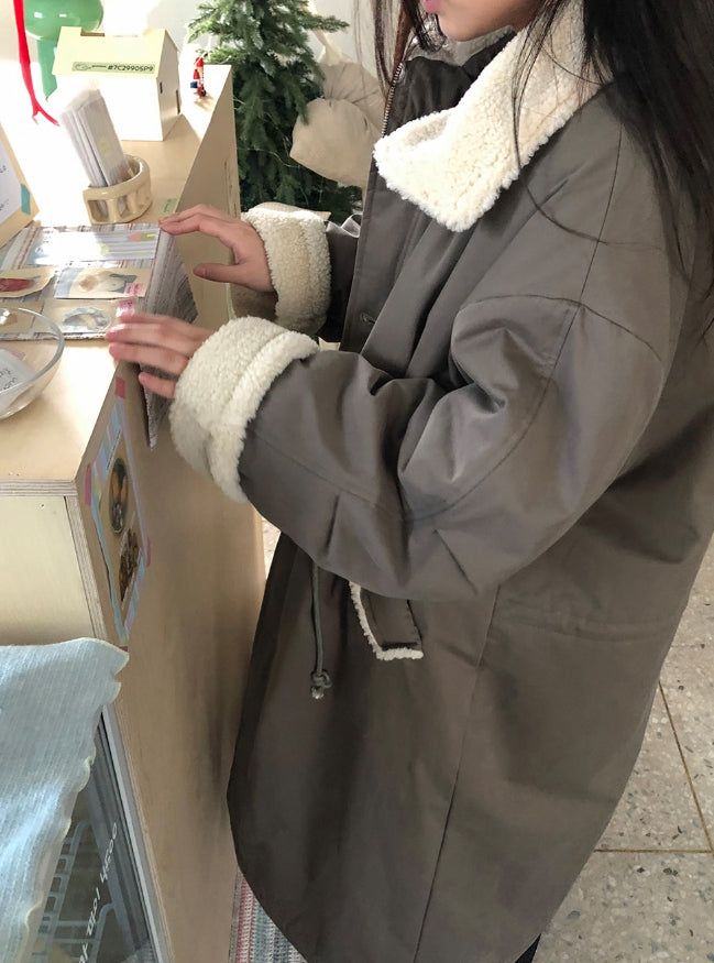 Panbi Wool Long Bomber Jacket