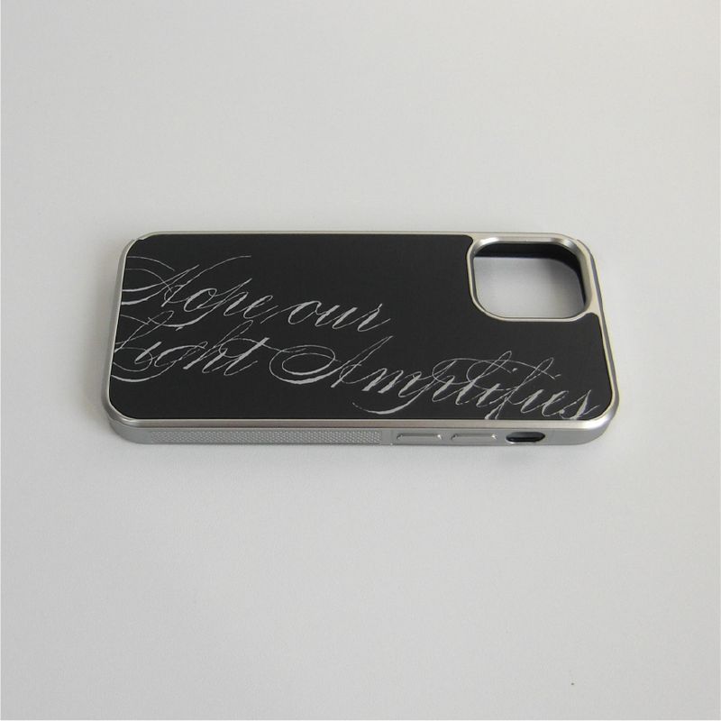 [MADE] slogan silver glass bumper case (black)