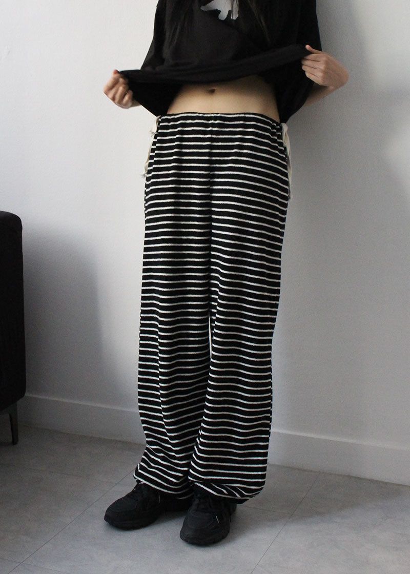TERRY STRIPE PANTS