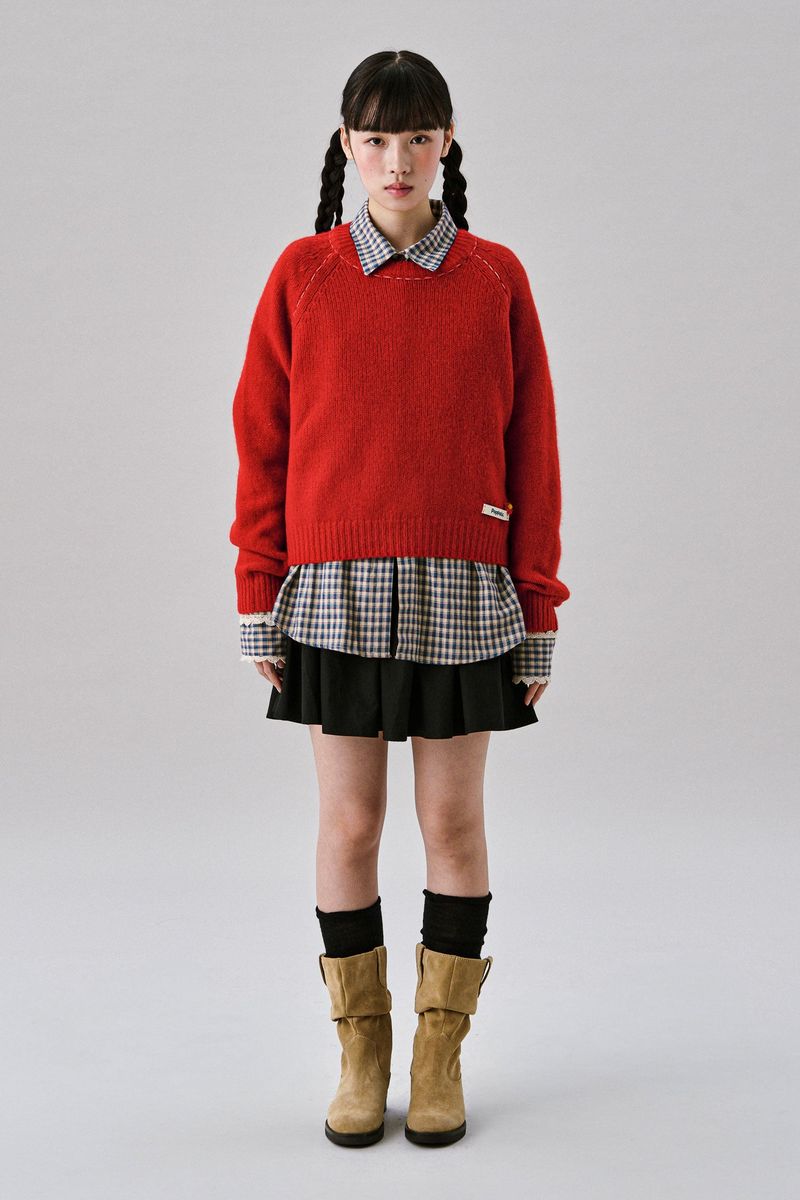 Pals Round Wool Knit [Red]