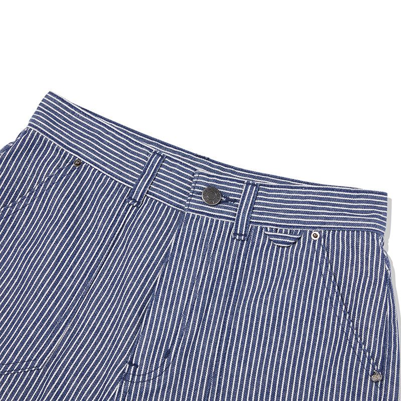 CHERRY STRIPE DENIM SHORT PANTS [NAVY]