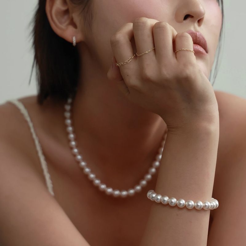 Less is more(レスイズモア)の「8mm pearl bracelet (L size)(Accessories)」
