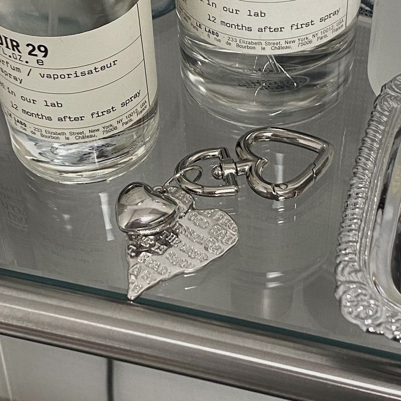 lettering heart keyring