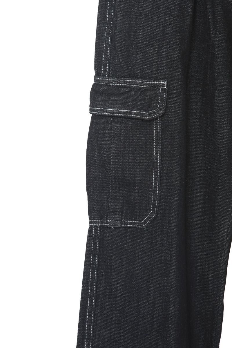 non-faded cargo denim pants
