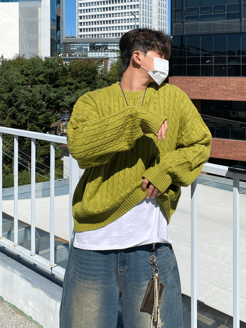 Cropped Twisted Round Knitwear (5color)