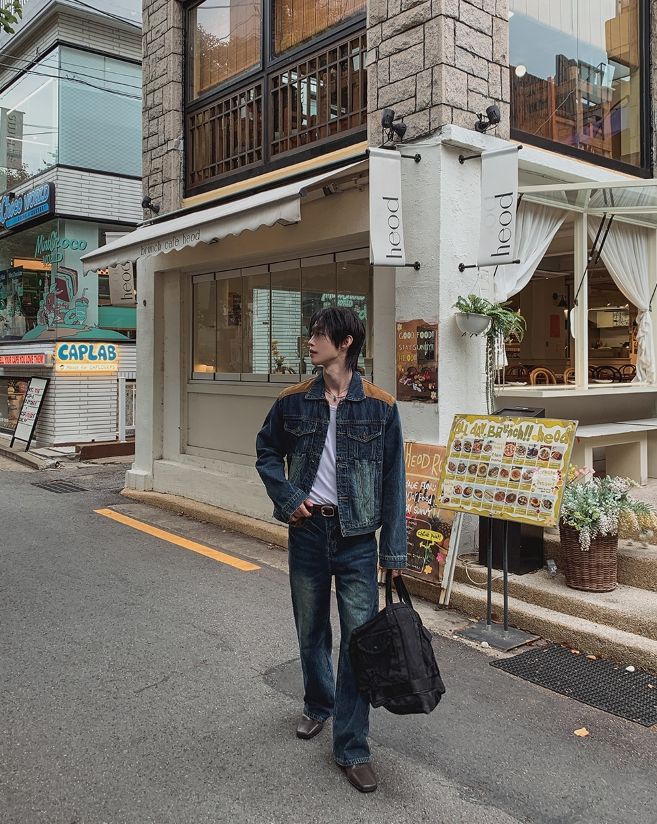 Morgan Corduroy Patch Wide Denim Pants