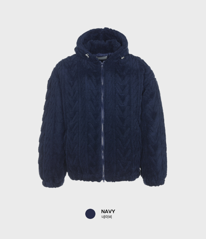 Nechis Cable Mink Fur Overfit Hooded Padding