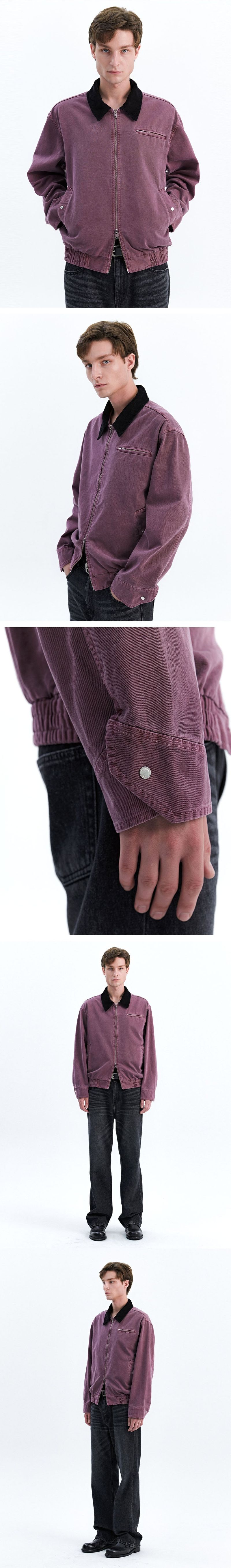 GARMENT-DYING VINTAGE WORK JACKET_DUSTY PINK