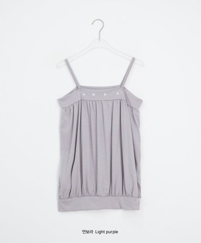 Micelle button balloon layered strap sleeveless