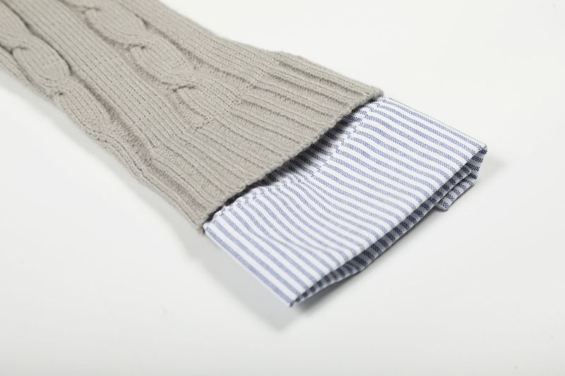 Harlow Shirt-Layer Cable Sweater