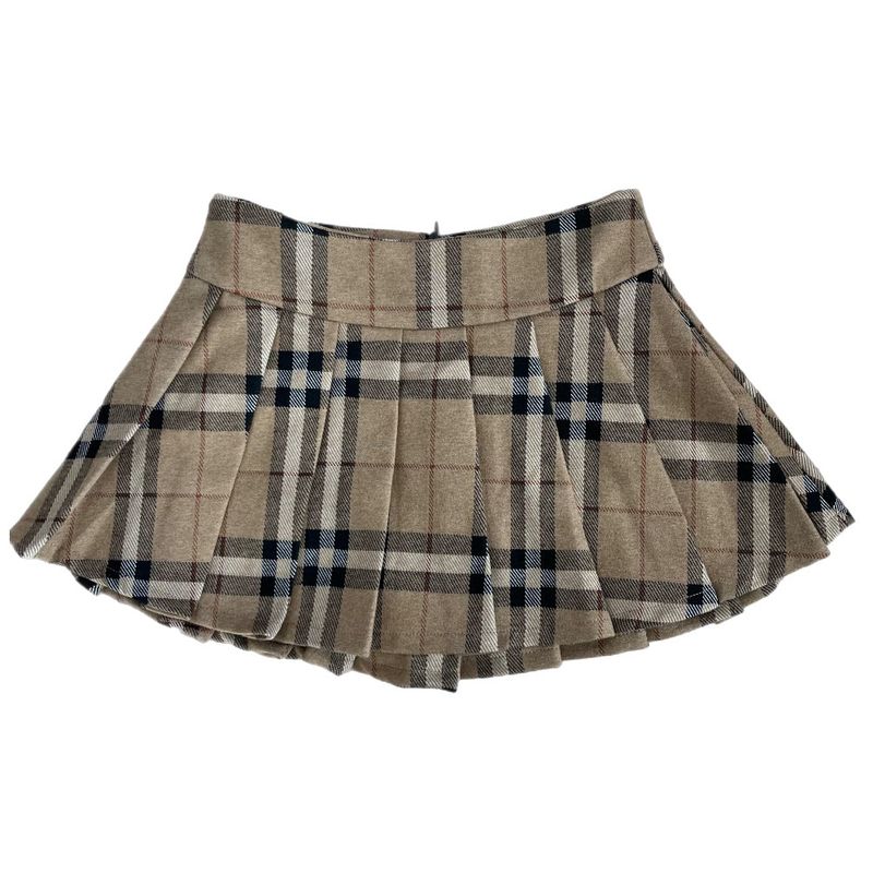 Dear. Winter Winter Check Tiered Mini Skirt