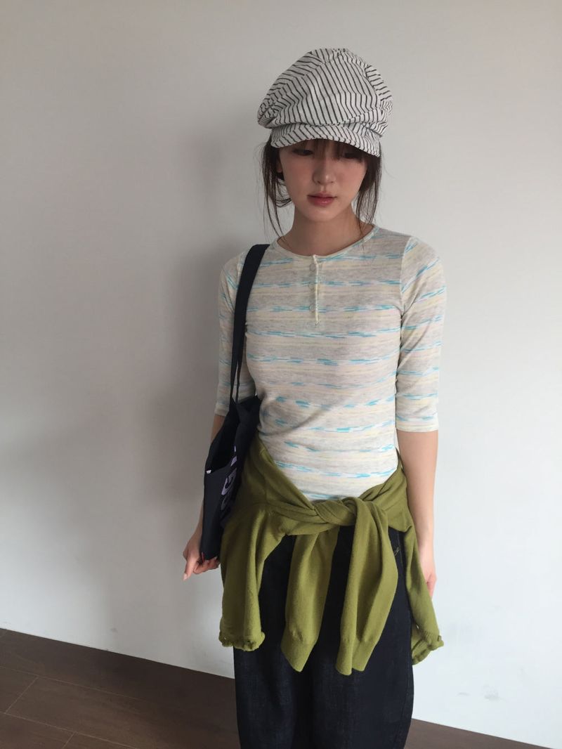 Boat striped beret (3color)
