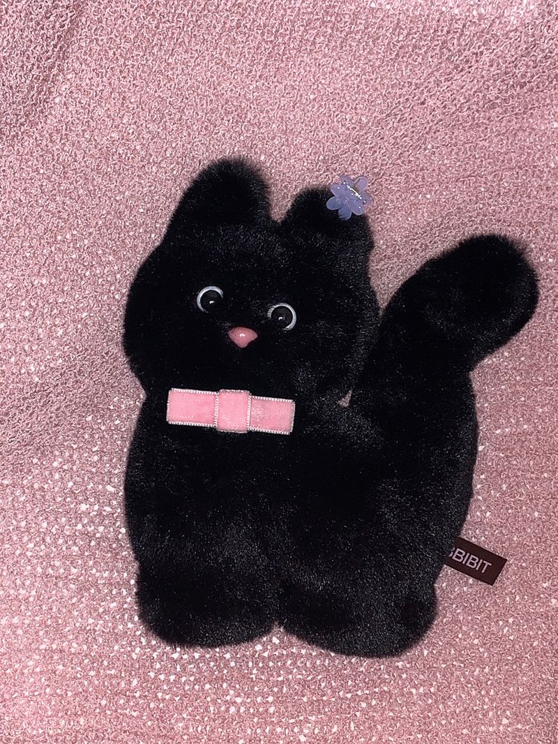 Kitty Fork Doll Keyring (black)