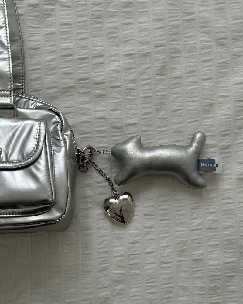 SILVER CAT HEART KEY-RING / SILVER