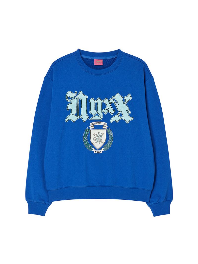 EMBLEM PATCHWORK SWEATSHIRT (BLUE)