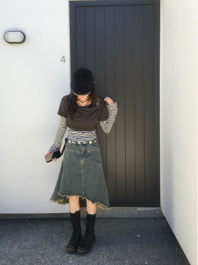 RITCORE(リットコア)の「Fray Vintage Denim Skirt (1c)(Skirts)」