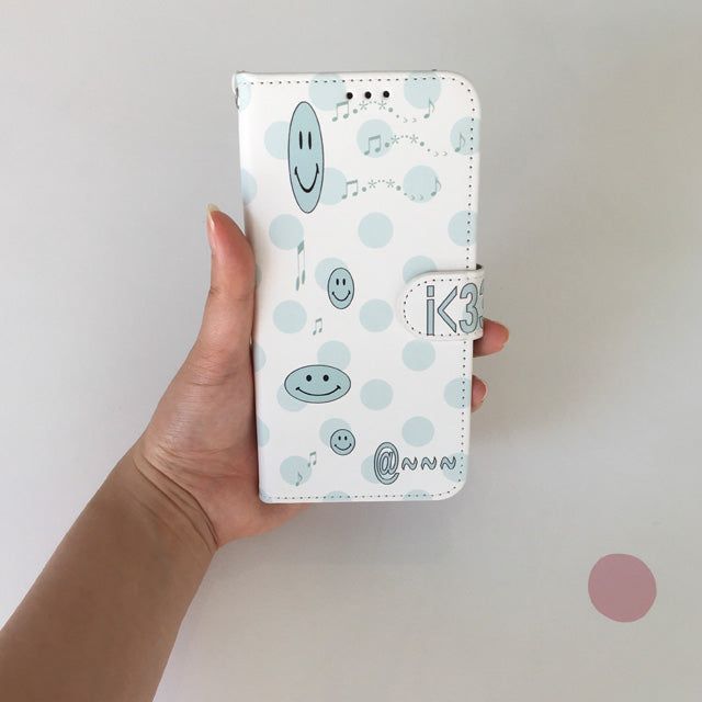 Dot dot smile skyblue diary wallet case