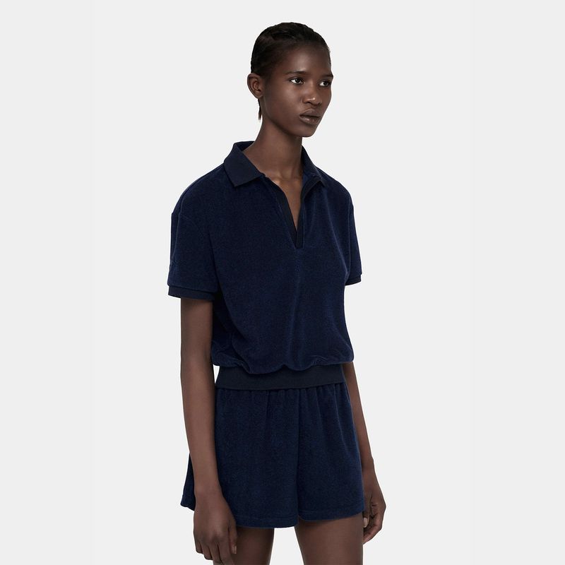 LIGHT TERRY POLO SETS_NAVY