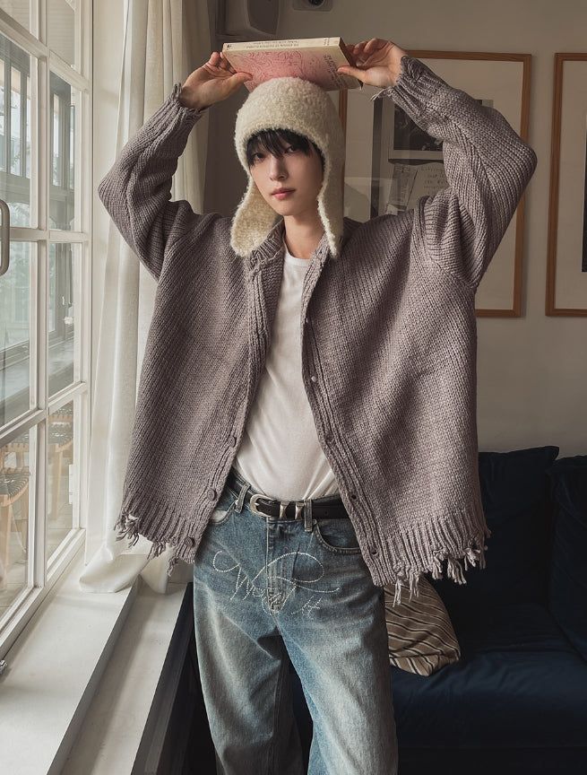 Tour Damage Overfit Cardigan
