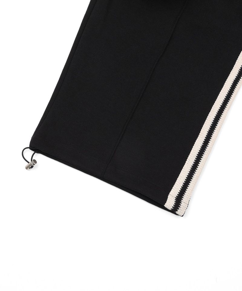 Track Line Pintuck Sweatpants - Black