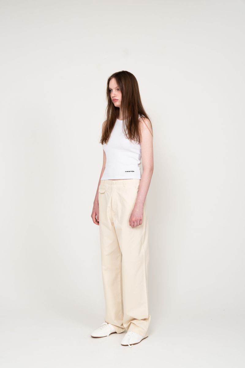 WIDE COTTON PANTS (CREAM)