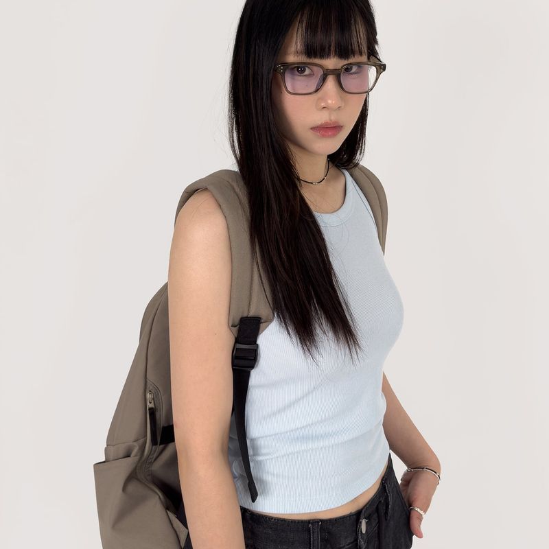 [prts made] plan ribbed sleeveless top (6colors)