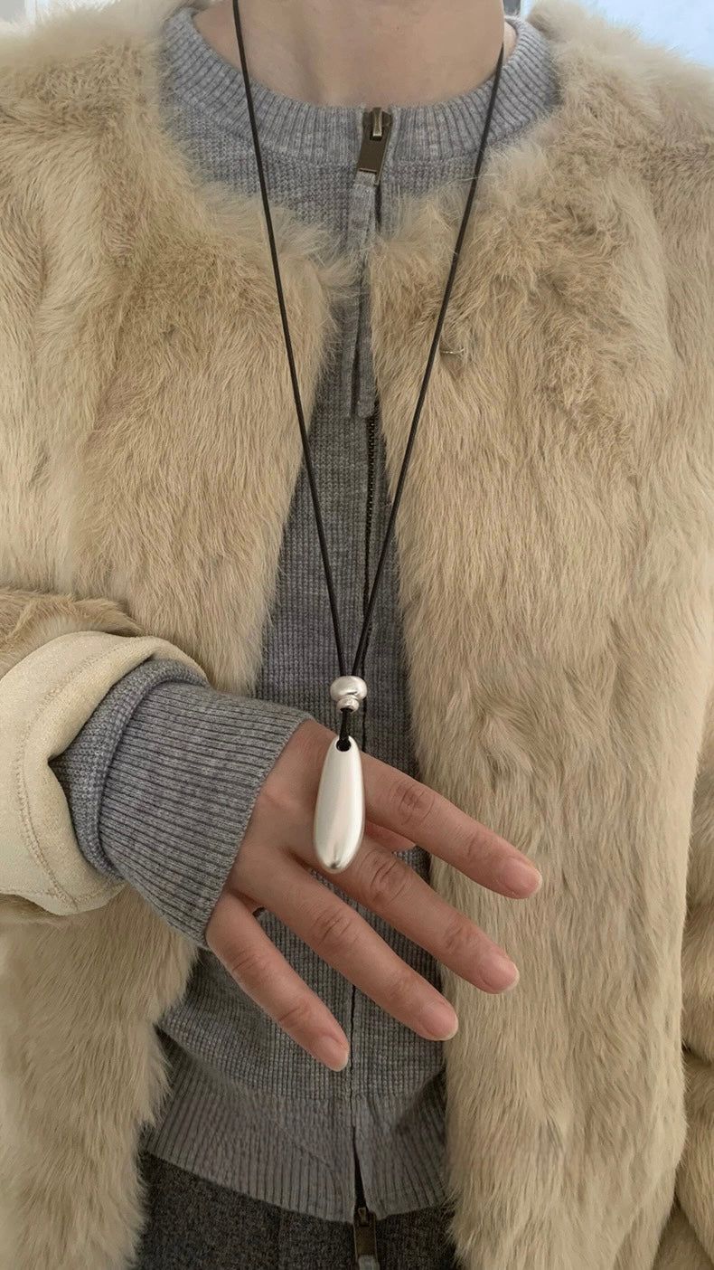 House of haus（ハウス オブ ハウス）の「マット シルバー ストーン ロング ネックレス（アクセサリー）」