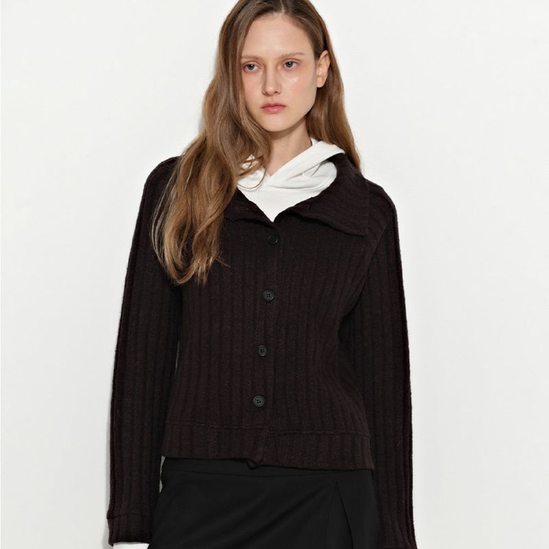 Brighten（ブライトン）の「High-Neck Cardigan Black（Tops）」
